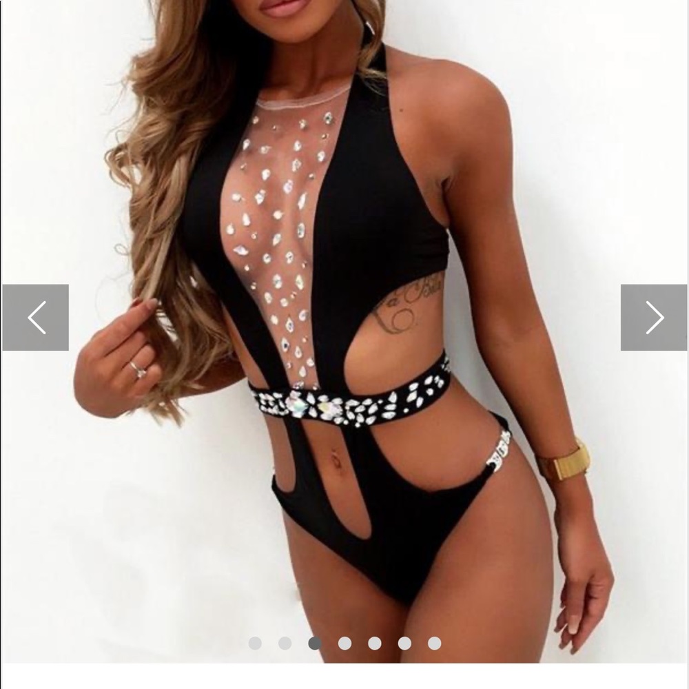 Rhinestone one piece